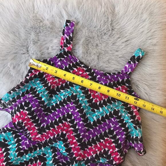 b'tween Girls Dress Size 10‎ Purple Teal Black Chevron Tank White Pink Tiered - Picture 5 of 9